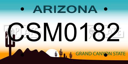CSM0182 Arizona License Plate