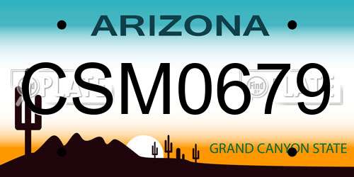 CSM0679 Arizona License Plate