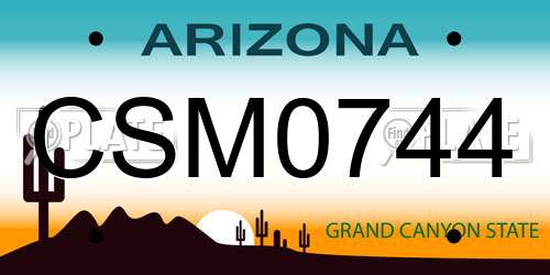 CSM0744 Arizona License Plate