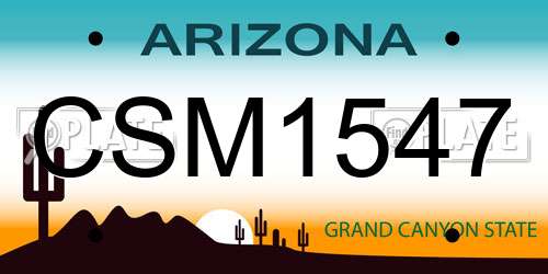 CSM1547 Arizona License Plate