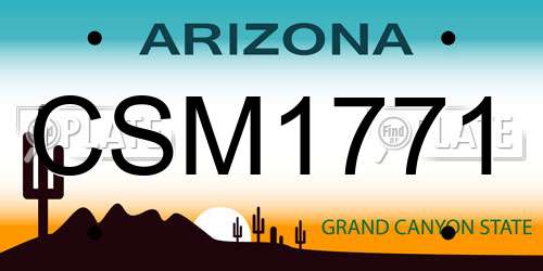 CSM1771 Arizona License Plate