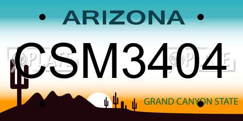 CSM3404 Arizona License Plate