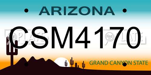 CSM4170 Arizona License Plate