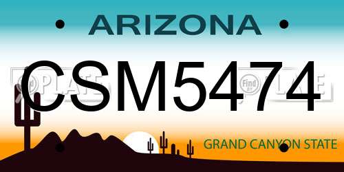 CSM5474 Arizona License Plate