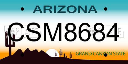 CSM8684 Arizona License Plate