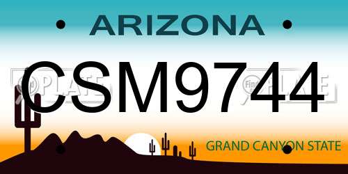 CSM9744 Arizona License Plate