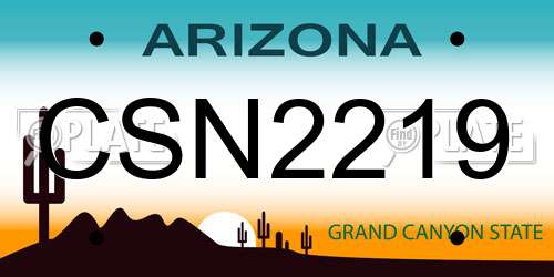 CSN2219 Arizona License Plate