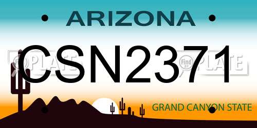 CSN2371 Arizona License Plate