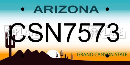 CSN7573 Arizona License Plate