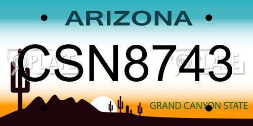 CSN8743 Arizona License Plate
