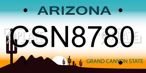CSN8780 Arizona License Plate