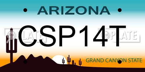 CSP14T Arizona License Plate
