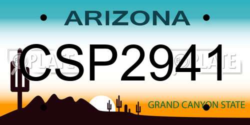 CSP2941 Arizona License Plate