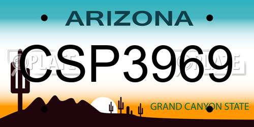 CSP3969 Arizona License Plate