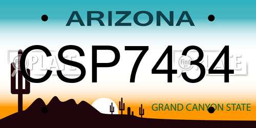 CSP7434 Arizona License Plate
