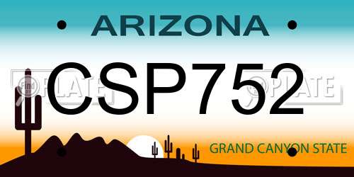 CSP752 Arizona License Plate