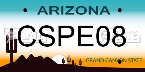 CSPE08 Arizona License Plate