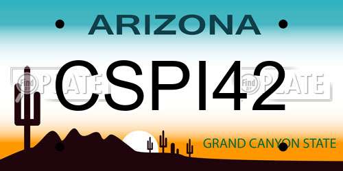CSPI42 Arizona License Plate