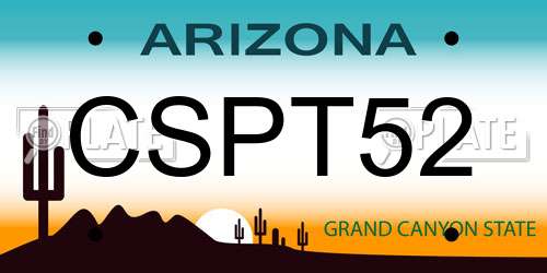 CSPT52 Arizona License Plate