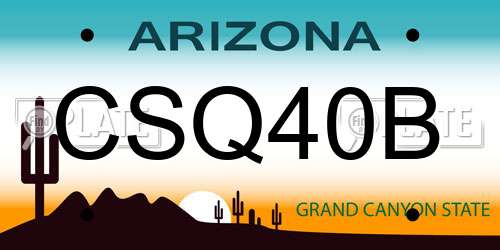 CSQ40B Arizona License Plate