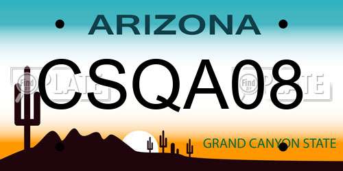 CSQA08 Arizona License Plate
