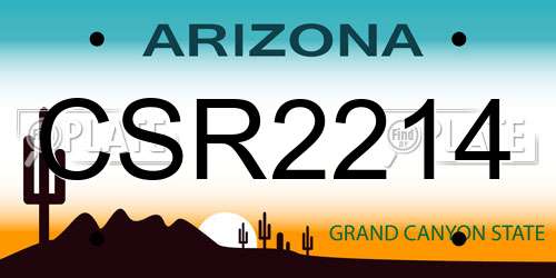CSR2214 Arizona License Plate