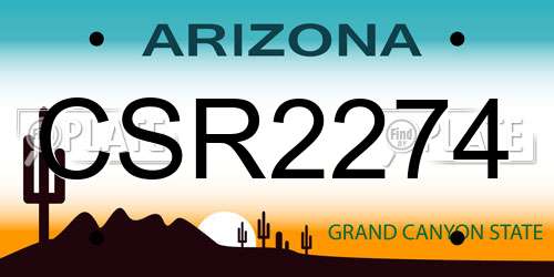 CSR2274 Arizona License Plate