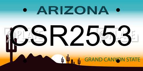CSR2553 Arizona License Plate