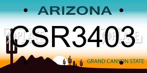 CSR3403 Arizona License Plate