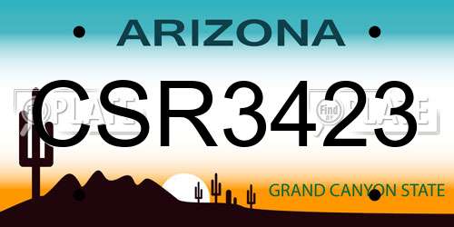 CSR3423 Arizona License Plate