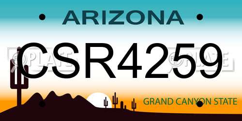 CSR4259 Arizona License Plate