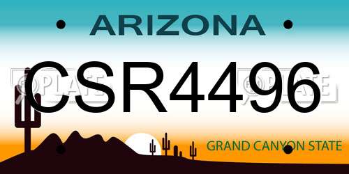 CSR4496 Arizona License Plate