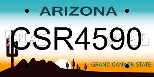 CSR4590 Arizona License Plate