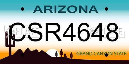 CSR4648 Arizona License Plate