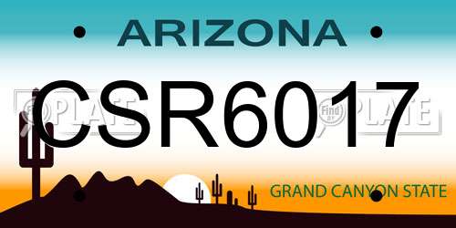 CSR6017 Arizona License Plate