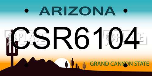 CSR6104 Arizona License Plate