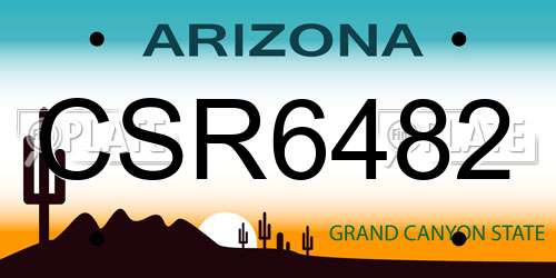 CSR6482 Arizona License Plate