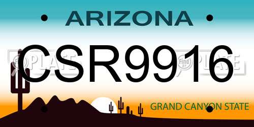 CSR9916 Arizona License Plate
