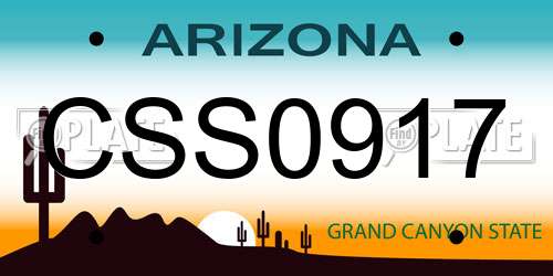 CSS0917 Arizona License Plate