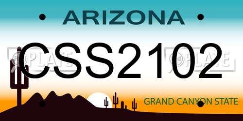 CSS2102 Arizona License Plate