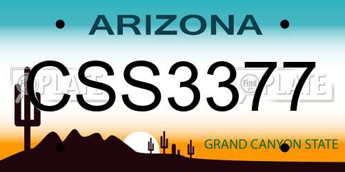 CSS3377 Arizona License Plate
