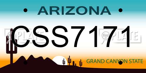 CSS7171 Arizona License Plate