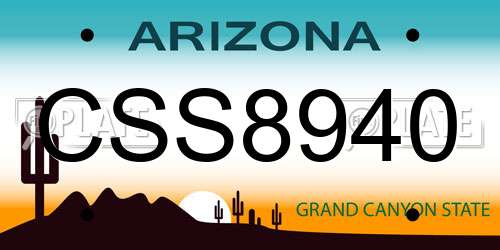 CSS8940 Arizona License Plate