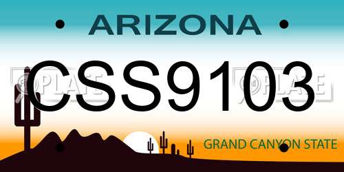 CSS9103 Arizona License Plate