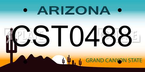 CST0488 Arizona License Plate