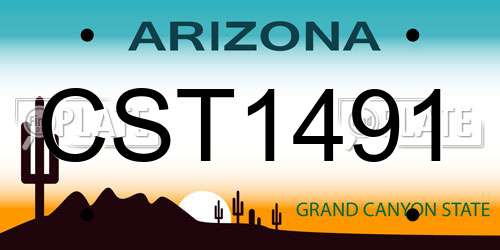 CST1491 Arizona License Plate