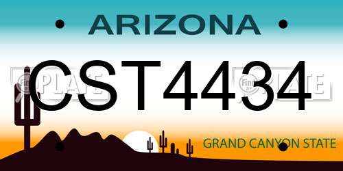 CST4434 Arizona License Plate