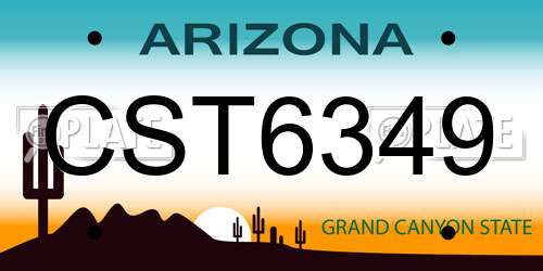 CST6349 Arizona License Plate
