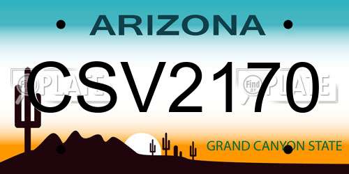 CSV2170 Arizona License Plate