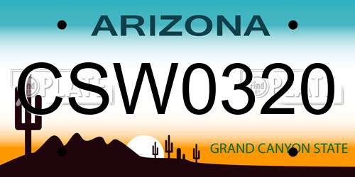 CSW0320 Arizona License Plate